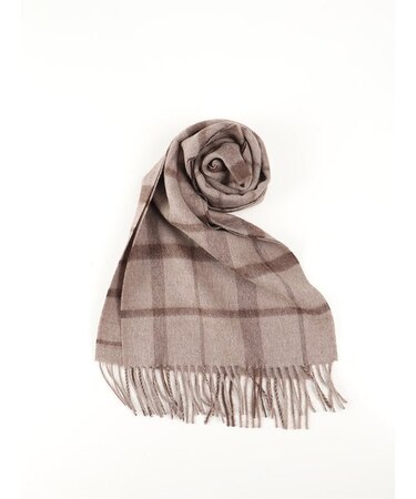 アレキサンダージュリアン ペルー製 アルパカマフラー 無染色チェック