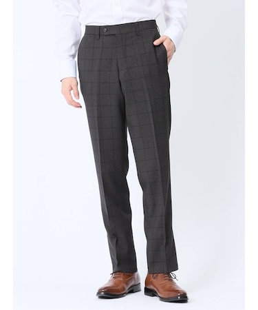 トラベスト/TRABEST レギュラーフィット ノータックスラックス ウィンドペン黒