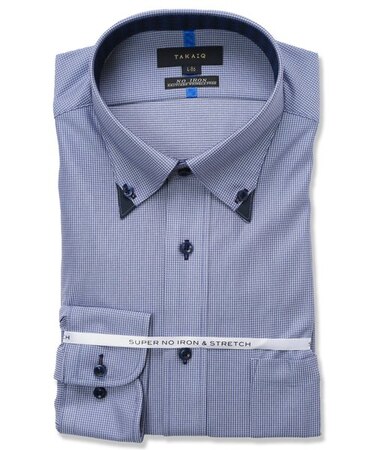 ノーアイロンストレッチ スタンダードフィット ボタンダウン長袖ニットシャツ