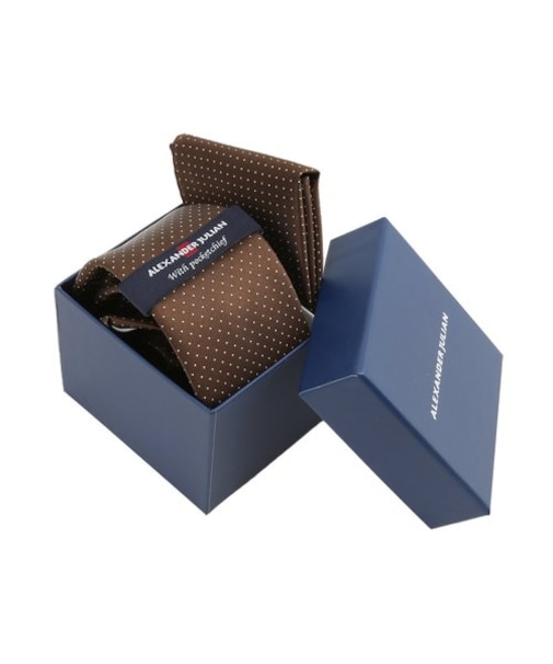 シルク混 ネクタイ&チーフセット ピンドット