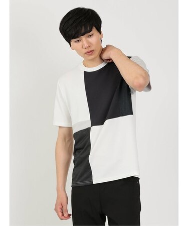 異素材切替 クルーネック半袖Ｔシャツ