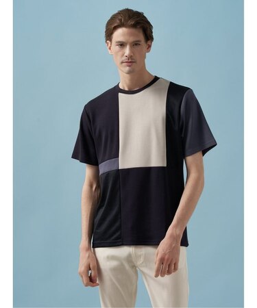 異素材切替 クルーネック半袖Ｔシャツ