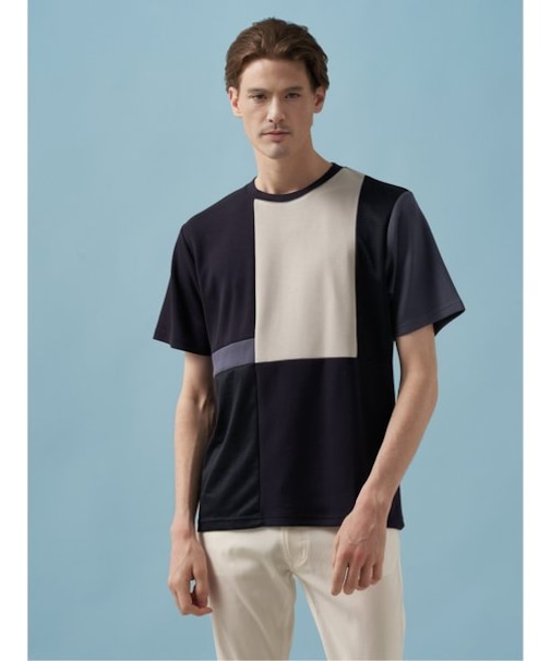 異素材切替 クルーネック半袖Ｔシャツ