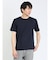 ふくれジャガード チェック柄 クルーネック半袖Ｔシャツ