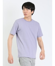ふくれジャガード チェック柄 クルーネック半袖Ｔシャツ