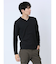 リンクスジャガード千鳥 Vネック長袖Tシャツ