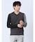 リンクスジャガード千鳥 Vネック長袖Tシャツ