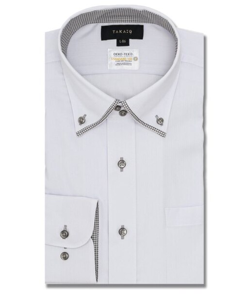 形態安定 吸水速乾 スタンダードフィット ドゥエボタンダウン長袖シャツ