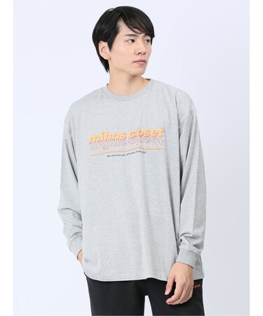 【WEB限定】ミンズクローゼット/mihns closet カラープリント クルー長袖Tシャツ 