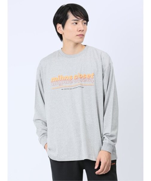 【WEB限定】ミンズクローゼット/mihns closet カラープリント クルー長袖Tシャツ 