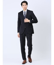 【WEB限定】ストレッチ スリムフィット 2ボタン2ピーススーツ 無地