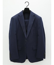 ライザップ/RIZAP スリムフィット 2ボタン3ピーススーツ ストライプ紺