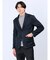 セーターフリースカルゼ スリムフィット 2ボタンジャケット 紺