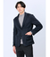 セーターフリースカルゼ スリムフィット 2ボタンジャケット 紺