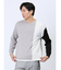 カシミアタッチ パネルクルーニット&長袖Tシャツ アンサンブル