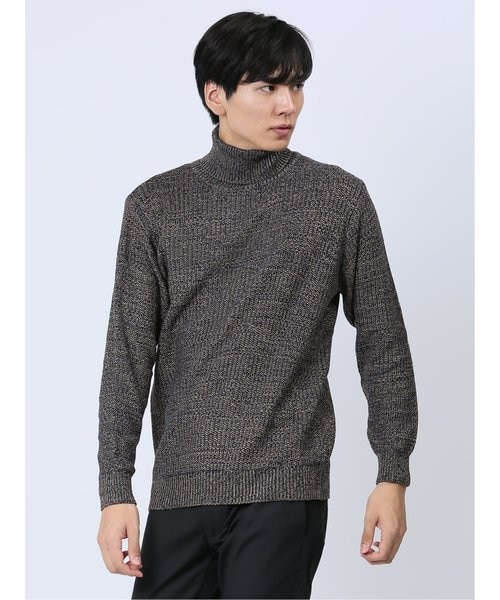 MARK&LONA オーバーニット　ミックスヤーンタートル　ニット　高級品 MARK&LONA オーバーニット ミックスヤーンタートル ニット 高級