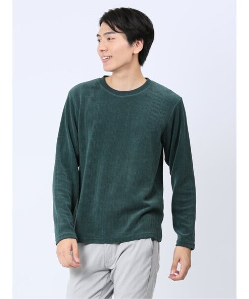 ジャガードモール クルーネック長袖Ｔシャツ
