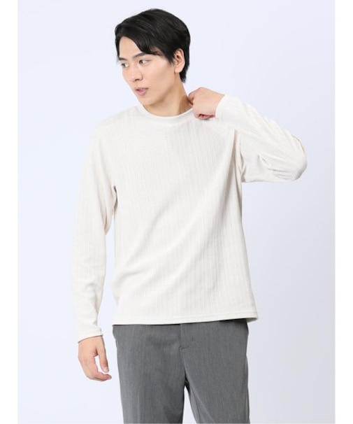 ジャガードモール クルーネック長袖Ｔシャツ