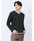 ワッフル裏起毛 フェイクVネック長袖Tシャツ