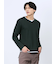 ワッフル裏起毛 フェイクVネック長袖Tシャツ