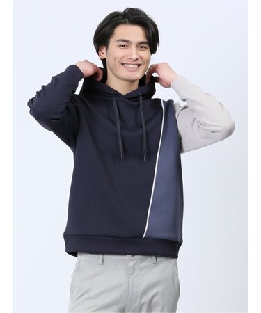 SOFT CUSHION 切替長袖プルパーカー
