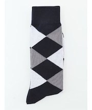 ストレッチ抗菌防臭 ダイヤ柄クルーソックス