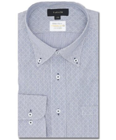 形態安定 吸水速乾 スタンダードフィット ボタンダウン長袖シャツ