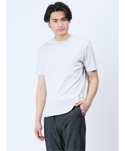 【DRESS T-SHIRT】綿ストレッチ クルーネック半袖Tシャツ ボーダー