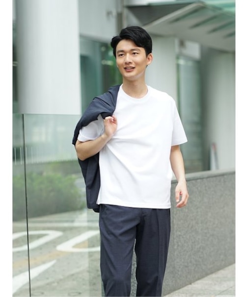 【DRESS T-SHIRT】綿ストレッチ クルーネック半袖Tシャツ
