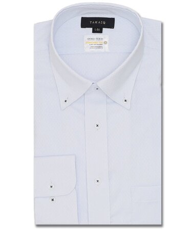 形態安定 吸水速乾 スタンダードフィット ボタンダウン長袖シャツ