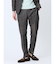 TechLinen スリムフィット ノータックパンツ 茶(セットアップ可能)
