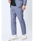 TechLinen スリムフィット ノータックパンツ 青(セットアップ可能)