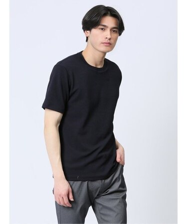 ふくれチェック クルーネック半袖Ｔシャツ