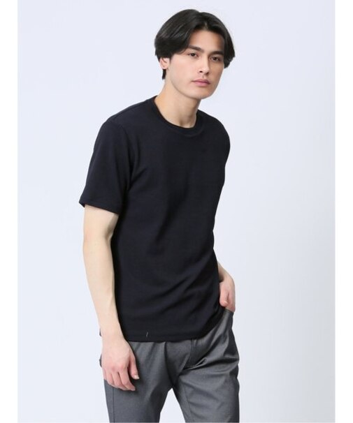 ふくれチェック クルーネック半袖Ｔシャツ