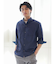 TechLinen スタンドカラー 7分袖シャツ