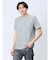 メッシュ 転写プリント クルーネック半袖Tシャツ