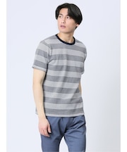 ポップコーンボーダー クルーネック半袖Tシャツ