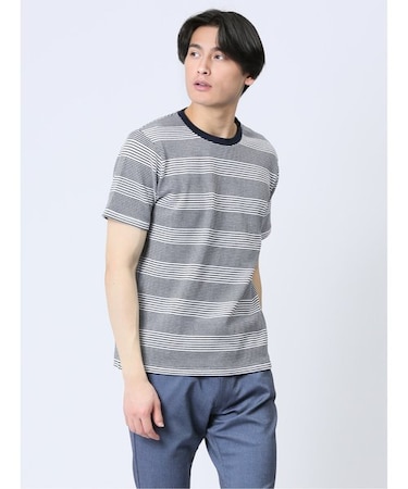 ポップコーンボーダー クルーネック半袖Tシャツ