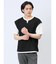さまになる フェイクレイヤード キーネック半袖Tシャツ