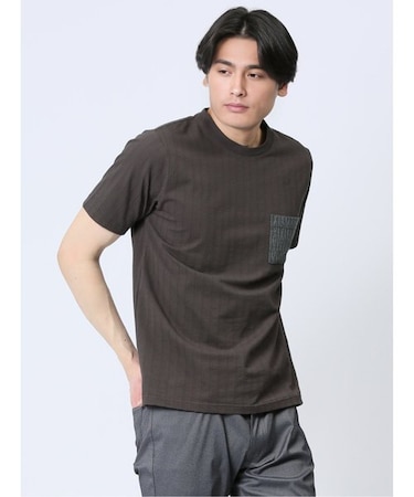カットサッカー クルーネック半袖Tシャツ