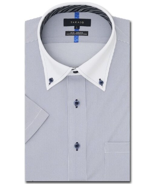 ノーアイロンストレッチ スタンダードフィット ボタンダウン半袖ニットシャツ