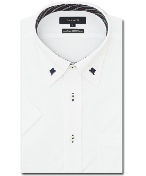 ノーアイロンストレッチ スタンダードフィット ボタンダウン半袖ニットシャツ