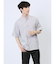 TechLinen バンドカラー半袖シャツ