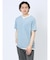 さまになる フェイクレイヤード キーネック半袖Tシャツ