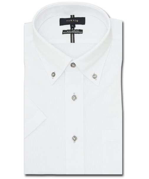 ノーアイロンストレッチ スタンダードフィット ボタンダウン半袖ニットシャツ