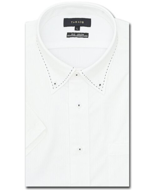 ノーアイロンストレッチ スタンダードフィット ボタンダウン半袖ニットシャツ