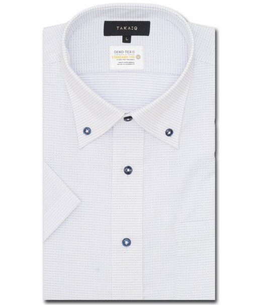 形態安定 吸水速乾 スタンダードフィット ボタンダウン半袖シャツ