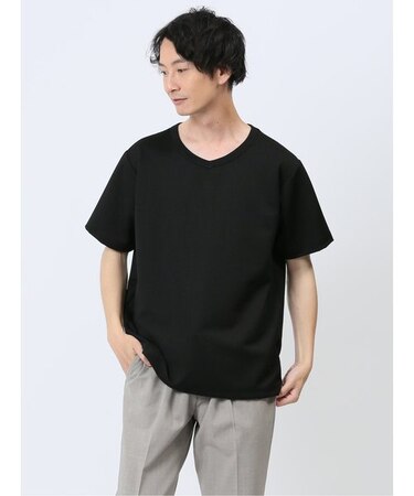 ふくれジャガード Vネック半袖Tシャツ