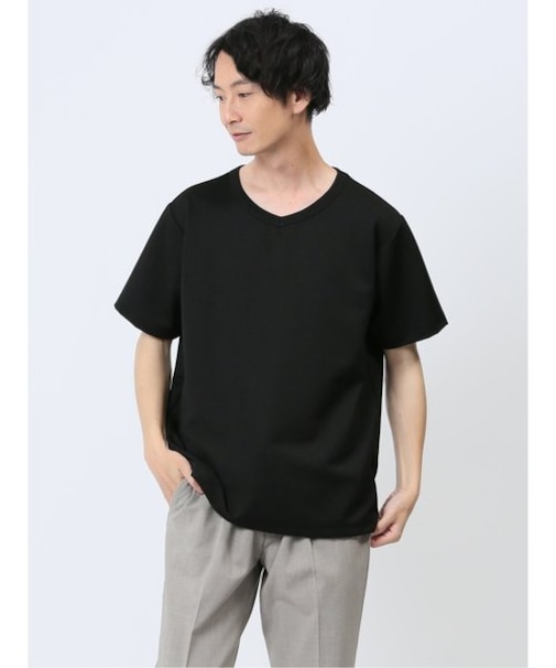 ふくれジャガード Vネック半袖Tシャツ