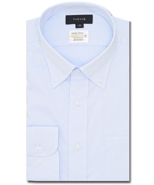 形態安定 吸水速乾 スタンダードフィット ボタンダウン長袖シャツ